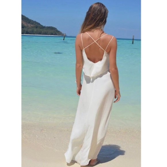 Zara Dresses & Skirts - Zara Tiered White Maxi Slip Dress